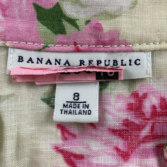 Banana Republic Jacket Floral Linen Blend Sz 8 - Picture 4 of 8